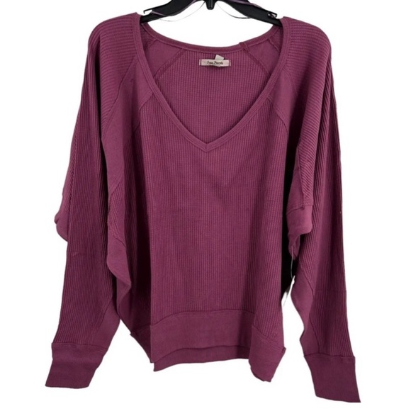 NWOT Free People Santa Clara Thermal in
Mulberry - Picture 3 of 5